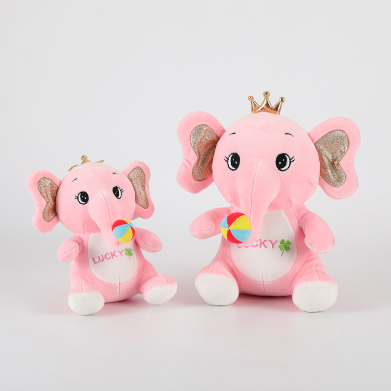 Customizable  Gift Plush Toys elephant pink yellow blue plushie stuffed